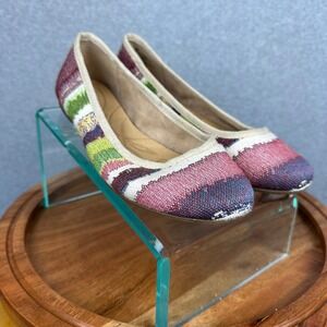 Born Julianne Multi Color Striped Woven Fabric Ballet Flats Womens 8 M F01933